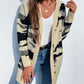 Camouflaged Dropped Shoulder Open Front Cardigan