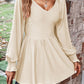 Peplum V-Neck Long Sleeve Blouse
