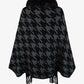 So Defined One Size Houndstooth Fringe Hem Poncho