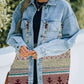 Full Size Collared Neck Dropped Shoulder Denim Jacket