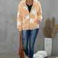 Women's Sophia & Grace Full Size Star Print Zipper Fleece Hooded Coat