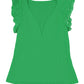 Deep V Lace Butterfly Sleeve Top