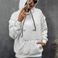 Drawstring Kangaroo Pocket Dropped Shoulder Hoodie