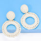 Round Shape Raffia Grass Dangle Earrings