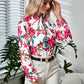Printed Tie Neck Long Sleeve Blouse