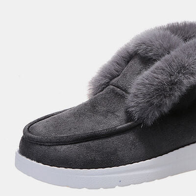 Toshia Lynn Furry Suede Ankle Snow Boots