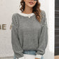 Striped Round Neck Dropped Shoulder Sweater