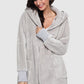 Women's Sophia & Grace Full Size Soft Fleece Hooded Open Front Coat