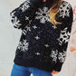 CHRISTMAS Snowflake Pattern Dropped Shoulder Sweater