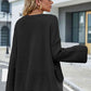 Round Neck Dropped Shoulder Slit Sweater