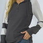 Waffle-knit Raglan Sleeve Zipper Front Hoody