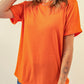 Round Neck Cuffed Short Sleeve Tee