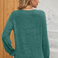 Ruched Round Neck Flounce Sleeve T-Shirt