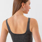 AMIEE LEAH Full Size Seam Detail Cropped Denim Tank