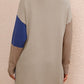 TrendSetEE Color Block Mock Neck Dropped Shoulder Sweater Dress