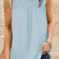 ROSE&THORN Full Size Smocked Tie Back Frill Trim Tank