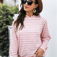 Horizontal Stripe Raglan Sleeve Hoodie