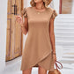 Full Size Flutter Sleeve Tulip Hem Dress