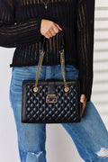 David Jones Quilted PU Leather Handbag *