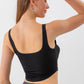 AMIEE LEAH Full Size Seam Detail Cropped Denim Tank