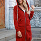 Full Size Zip-Up Longline Hoodie with Pockets