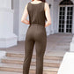 Drawstring Round Neck Sleeveless Jumpsuit