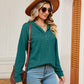 Full Size Half-Button Dropped Shoulder Hoodie