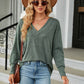Full Size V-Neck Long Sleeve T-Shirt