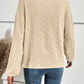 Full Size Half Button Long Sleeve Top
