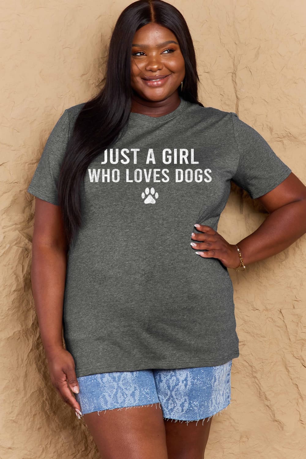 Malibu Dreams Simply Love Full Size Dog Paw Graphic Cotton T-Shirt