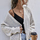 Women's Button-Down Drop Shoulder Rib-Knit Cardigan