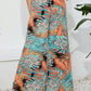 Full Size Printed Split Wide Leg Long Pants