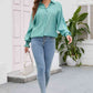 High-Low Collared Neck Lantern Sleeve Shirt