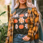 Plaid Hooded Button Front Jacket