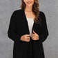 Pocketed Open Front Long Sleeve Cardigan