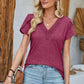 V-Neck Petal Sleeve T-Shirt