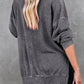 Full Size Dropped Shoulder Slit Sweatshirt