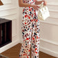 Women's Full Size Printed Surplice Neck Sleeveless Jumpsuit
