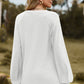 Full Size Notched Neck Raglan Sleeve Blouse