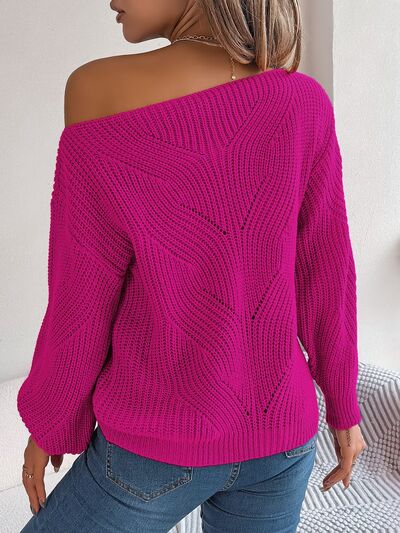 NotSoBasic Openwork Long Sleeve Sweater