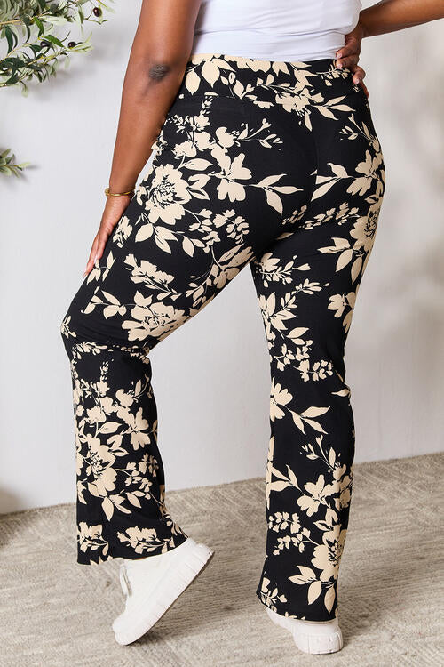 Heimish Full Size High Waist Floral Flare Pants *