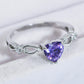 Women's Crystal Heart 925 Sterling Silver Ring