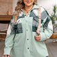 Plus Size Plaid Snap Down Jacket with Pockets