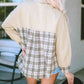 Plaid Raw Hem Button Down Jacket