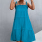 Women's Tie-Shoulder Frill Trim Sleeveless Dress