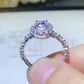 2 Carat Moissanite 925 Sterling Silver Halo Ring