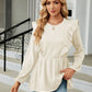 Round Neck Ruffled Peplum Blouse