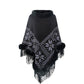 BeautifulMe Fringe Geometric Cape Sleeve Poncho