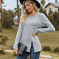 Decorative Button Slit Full Size Long Sleeve T-Shirt