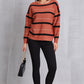 Striped Round Neck Dropped Shoulder Sweater